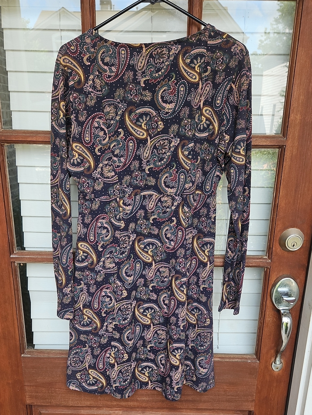 Known Supply Blue Paisley Long Sleeve Mini Dress - Picture 4 of 4